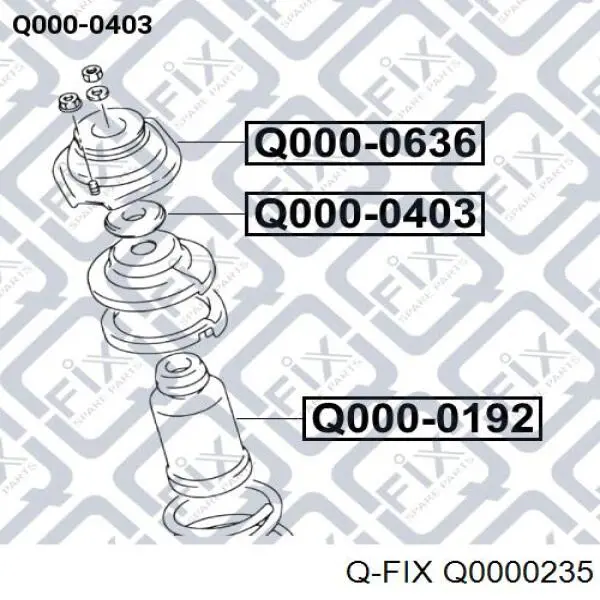 Comprar Q0000235 Q-fix Rodamiento de soporte del amortiguador delantero