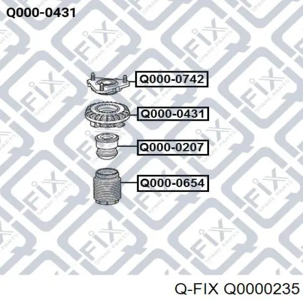 Rodamiento amortiguador delantero Q-fix Q0000235
