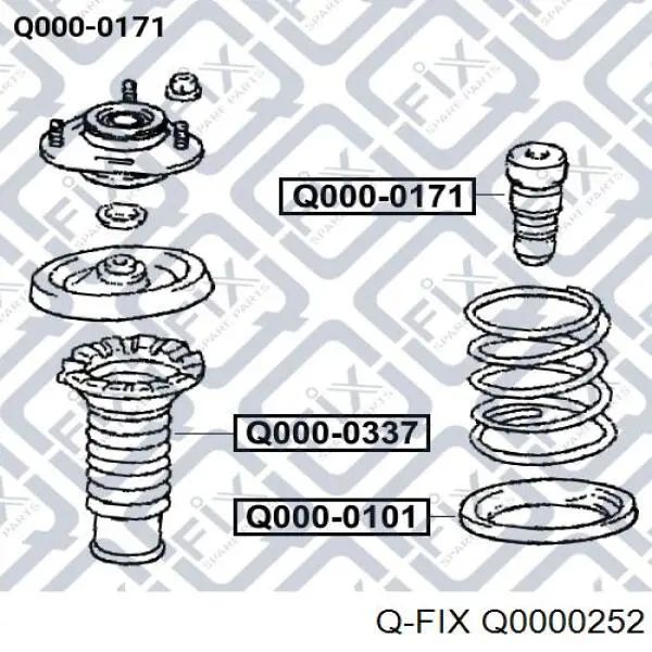 Tope de amortiguador trasero Q0000252 Q-fix