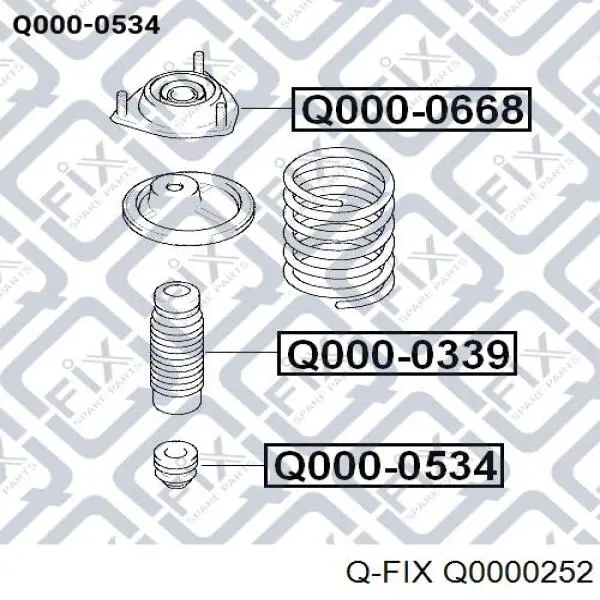 Q0000252 Q-fix almohadilla de tope, suspensión trasera