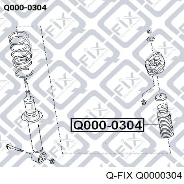 Q0000304 Q-fix caperuza protectora/fuelle, amortiguador trasero