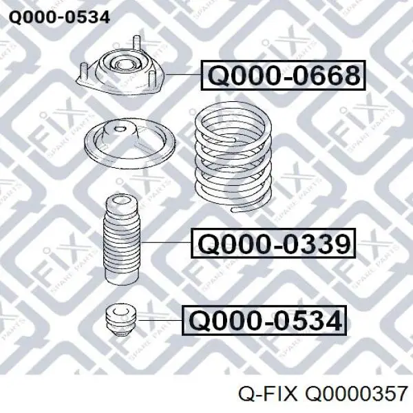 Q0000357 Q-fix almohadilla de tope, suspensión delantera