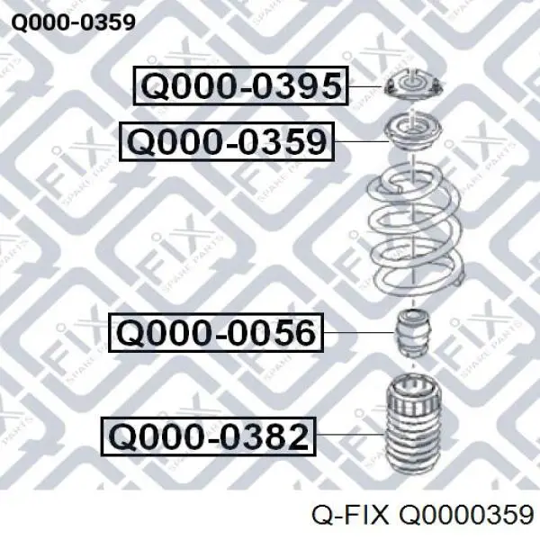 Q000-0359 Q-fix rodamiento amortiguador delantero