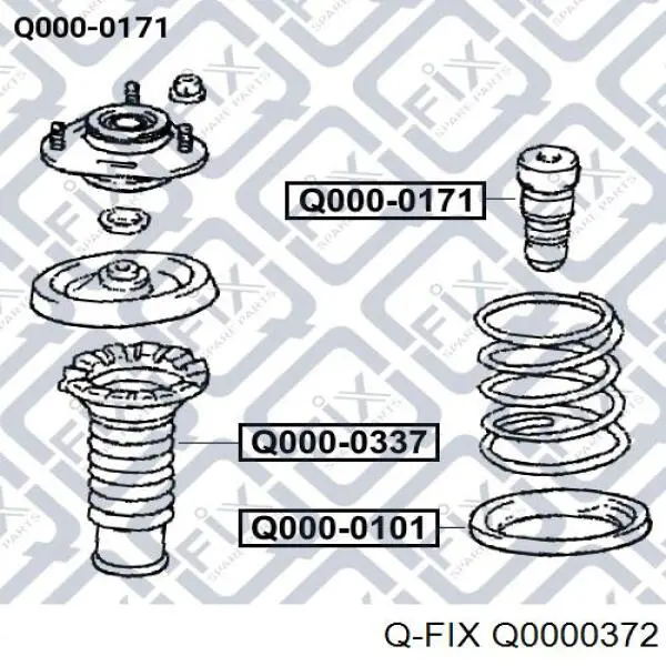 Q0000372 Q-fix tope de amortiguador delantero, suspensión + fuelle