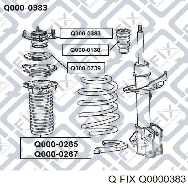 Q0000383 Q-fix soporte amortiguador delantero