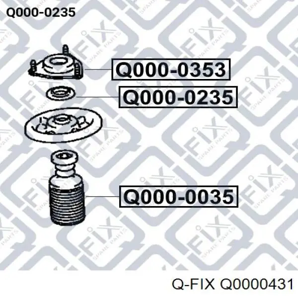 Q0000431 Q-fix rodamiento amortiguador delantero