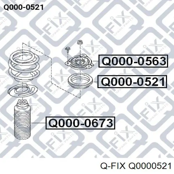 Q0000521 Q-fix rodamiento amortiguador delantero