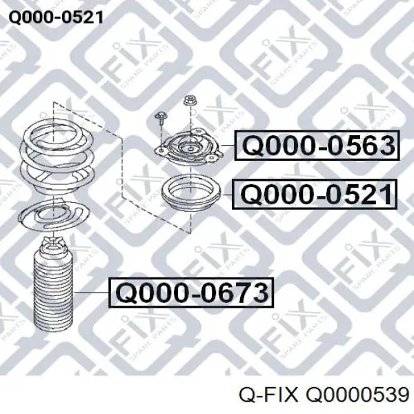 Q0000539 Q-fix rodamiento amortiguador delantero