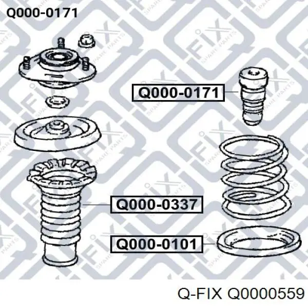 Q0000559 Q-fix caperuza protectora/fuelle, amortiguador delantero