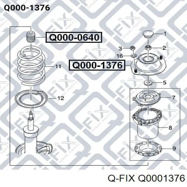 Q000-1376 Q-fix soporte amortiguador delantero