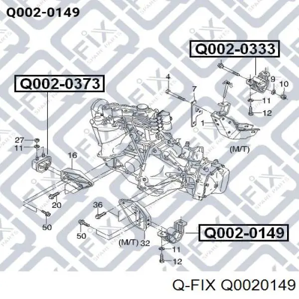 Q002-0149 Q-fix soporte motor izquierdo