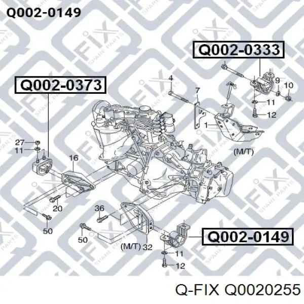 Q0020255 Q-fix soporte de motor trasero