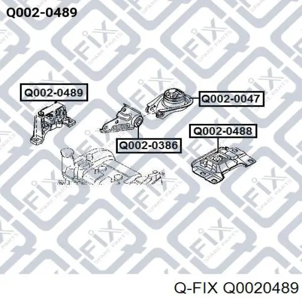 Soporte de motor derecho Q0020489 Q-fix