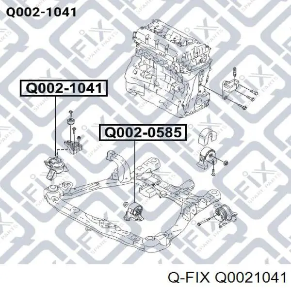 Q002-1041 Q-fix soporte de motor derecho