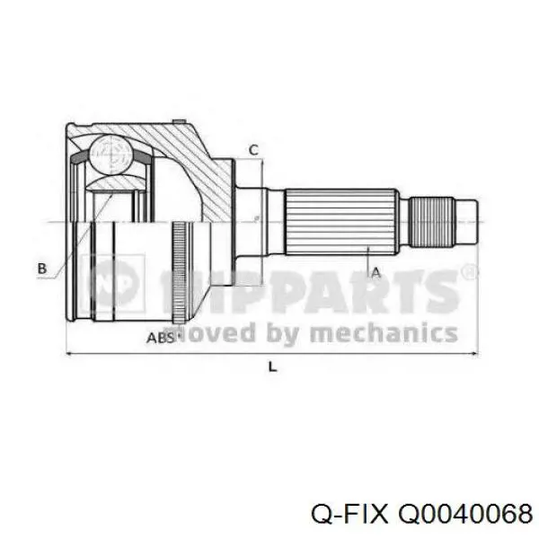 Q0040068 Q-fix Fuelle, junta homocinética interior derecha delantera