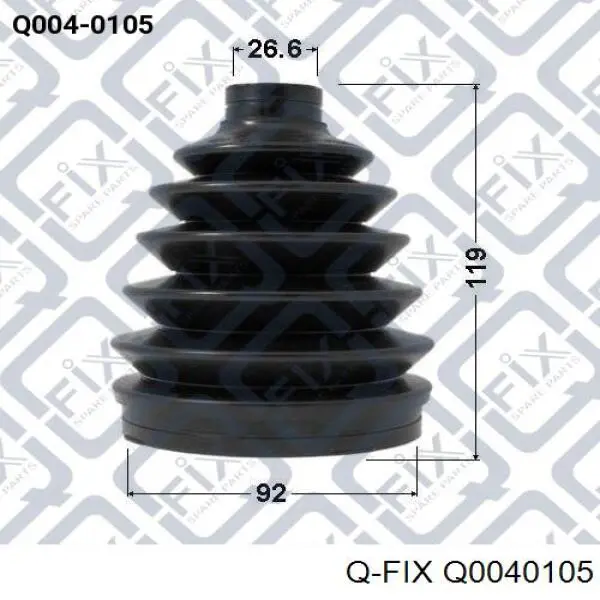 Q0040105 Q-fix fuelle, árbol de transmisión delantero exterior