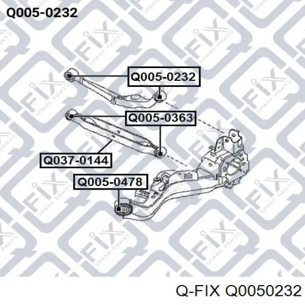 Q0050232 Q-fix Silentblock del brazo superior de suspensión trasera