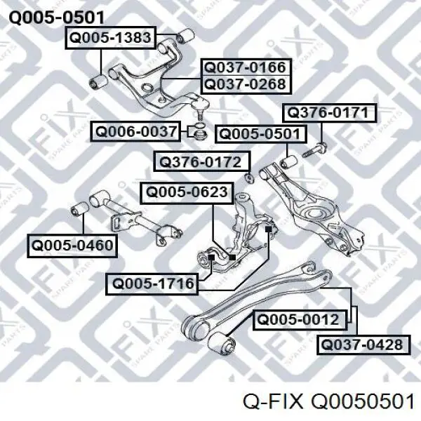 Q0050501 Q-fix suspensión, brazo oscilante trasero inferior