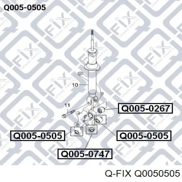 Q0050505 Q-fix silentblock de mangueta trasera