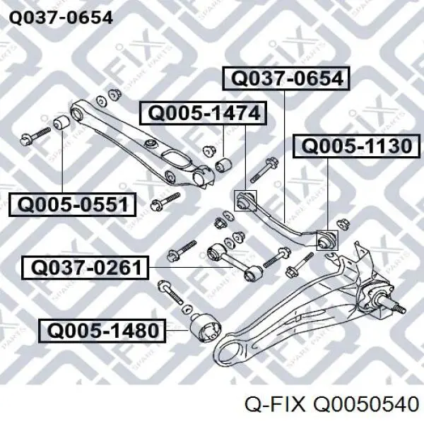 Silentblock de brazo transversal de suspensión trasera Q0050540 Q-fix