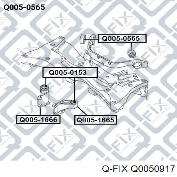 Buje de la traviesa de montaje del diferencial delantero delantero Q0050917 Q-fix