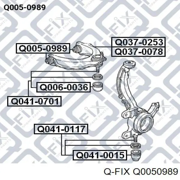 Q0050989 Q-fix silentblock de brazo de suspensión delantero superior