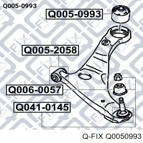 Q0050993 Q-fix Silentblock de brazo de suspensión delantero inferior