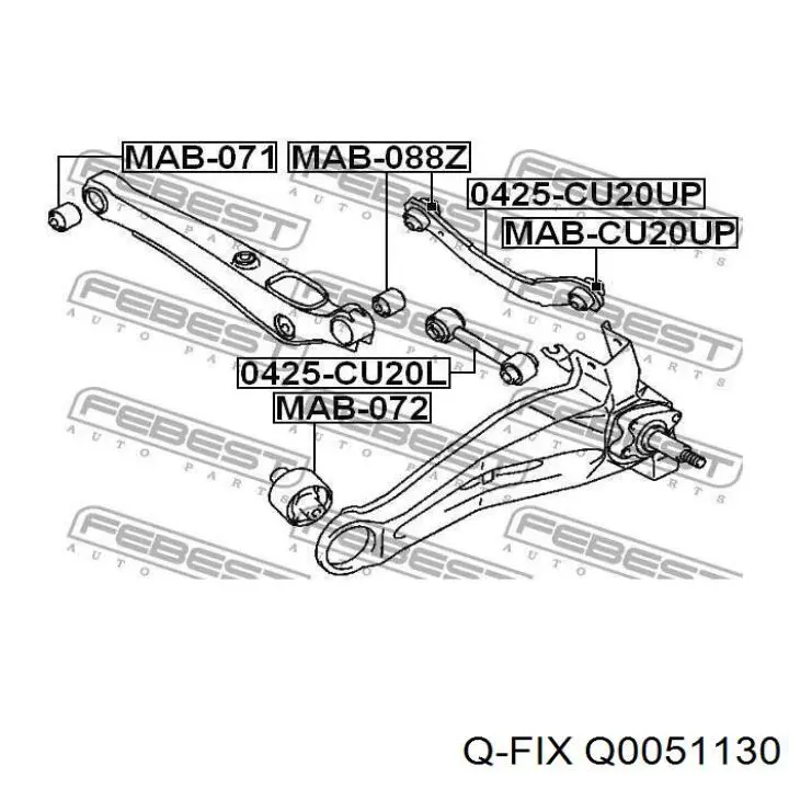 Comprar Q0051130 Q-fix Silentblock del brazo superior de suspensión trasera