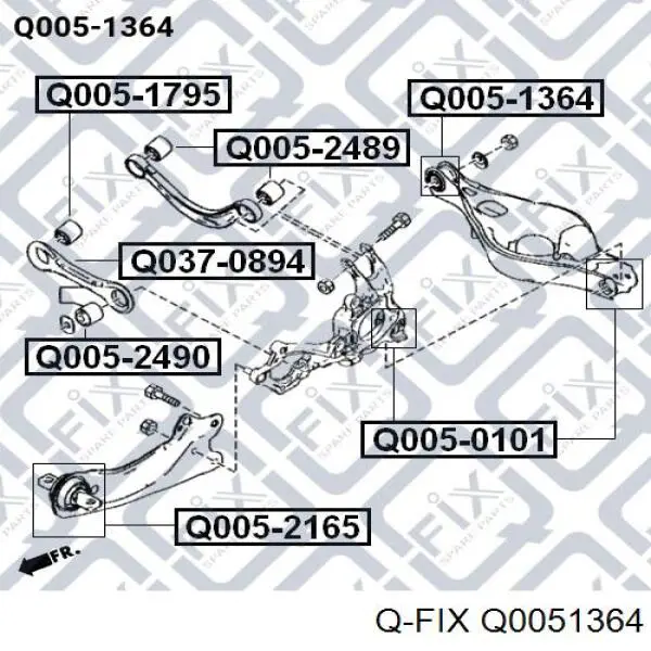 Q0051364 Q-fix suspensión, brazo oscilante trasero inferior