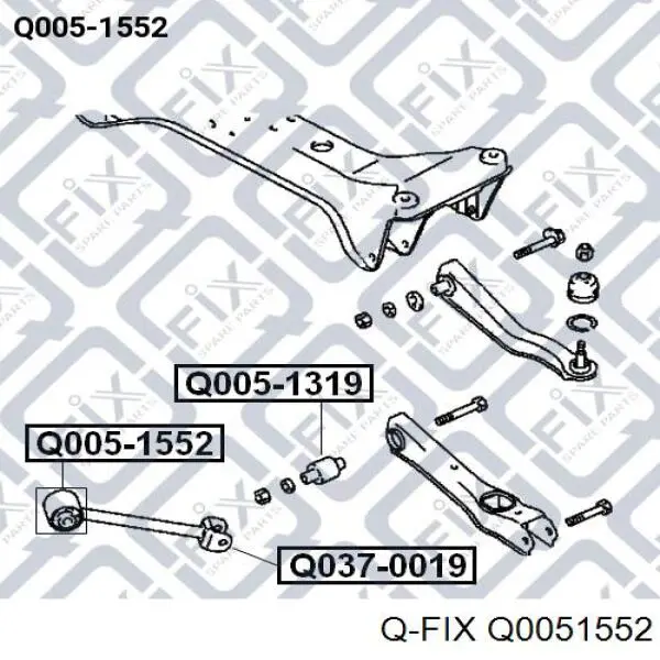 Q0051552 Q-fix Buje delantero del brazo longitudinal trasero