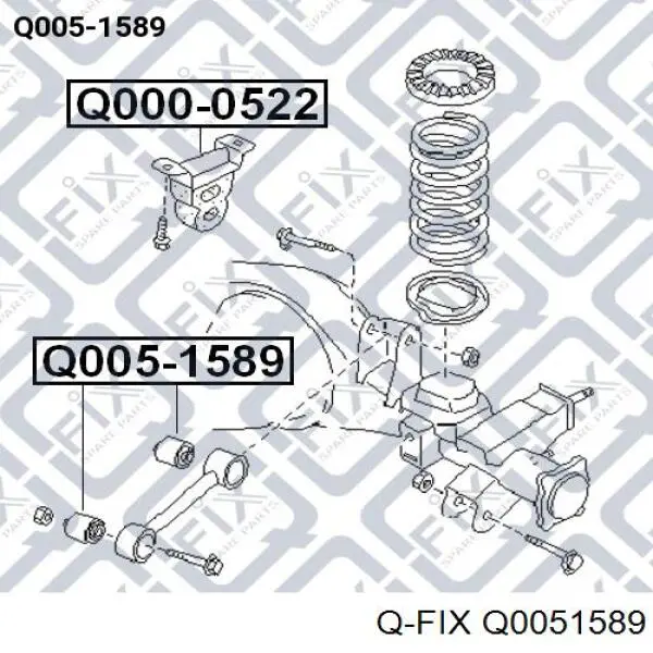 Q005-1589 Q-fix suspensión, brazo oscilante, eje trasero, superior