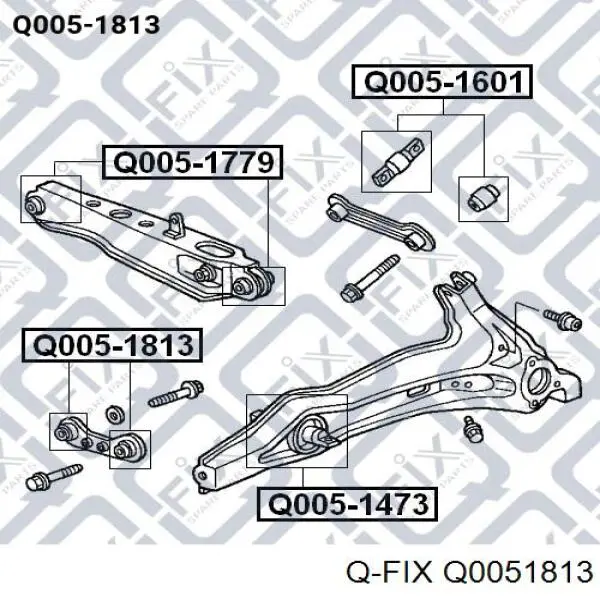 Q005-1813 Q-fix silentblock de brazo suspensión trasero transversal