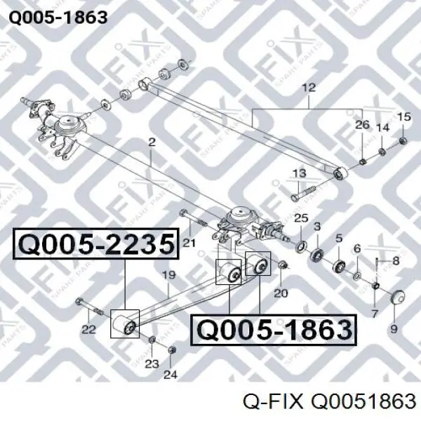 Comprar Q0051863 Q-fix Buje trasero del brazo longitudinal trasero