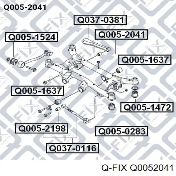 Q0052041 Q-fix suspensión, barra transversal trasera