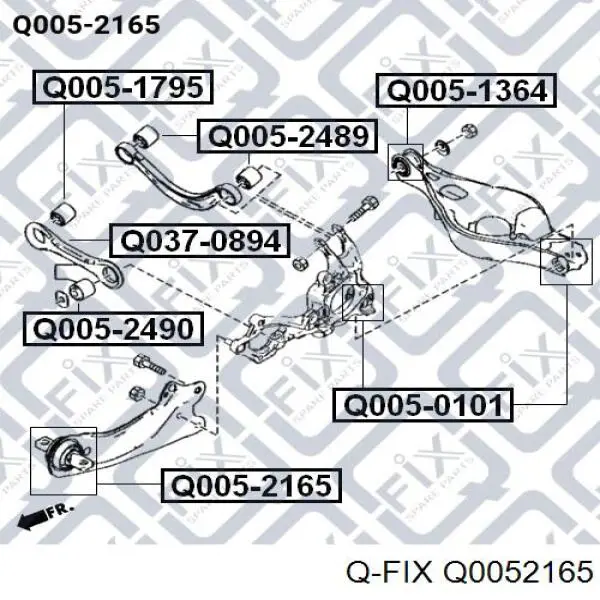 Buje delantero del brazo longitudinal trasero Q0052165 Q-fix