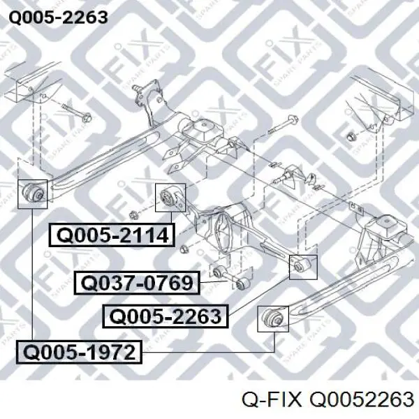 Buje del brazo transversal trasero Q0052263 Q-fix