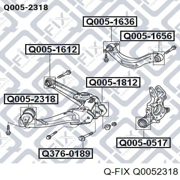 Q0052318 Q-fix Buje del brazo inferior trasero