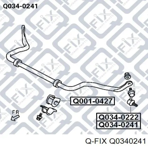 Q034-0241 Q-fix barra estabilizadora delantera derecha