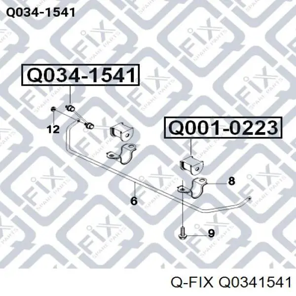 Q034-1541 Q-fix soporte de barra estabilizadora trasera