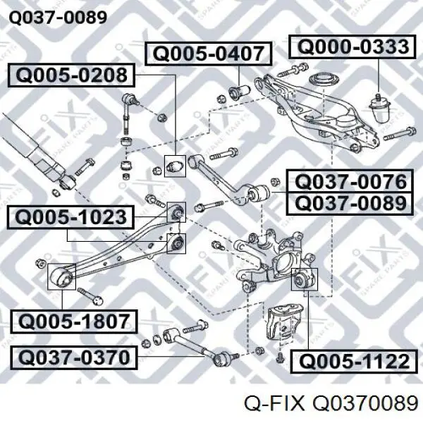 Q0370089 Q-fix Brazo superior derecho de la suspensión trasera