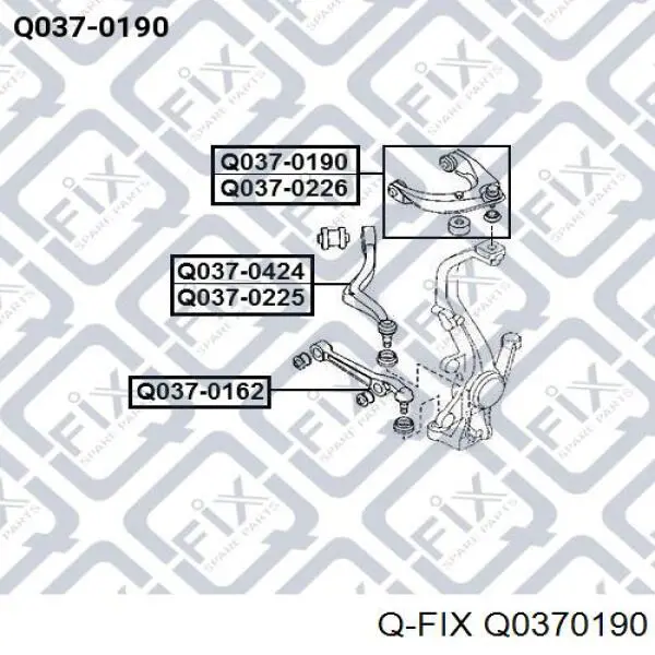 Q0370190 Q-fix barra oscilante, suspensión de ruedas delantera, superior izquierda