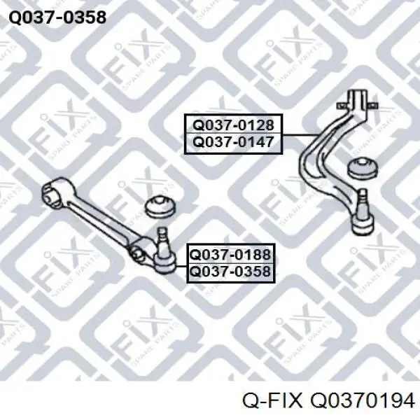 Q037-0194 Q-fix barra oscilante, suspensión de ruedas delantera, inferior izquierda