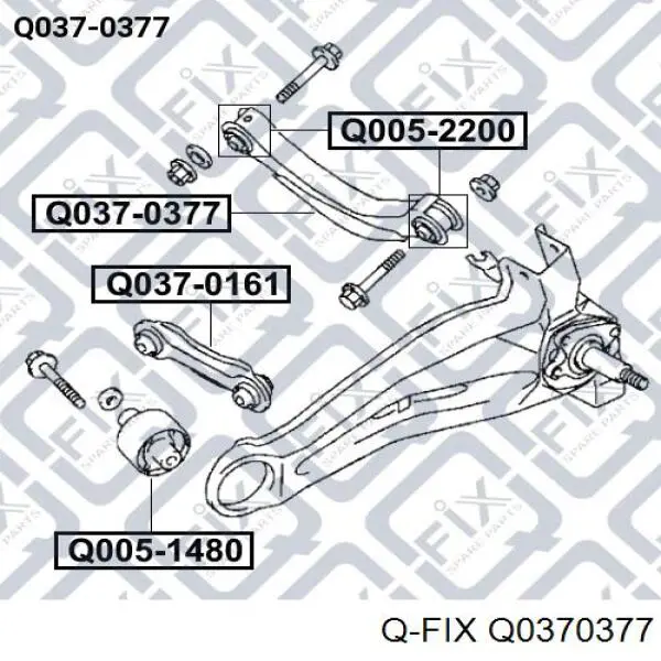 Q037-0377 Q-fix brazo suspension inferior trasero izquierdo/derecho