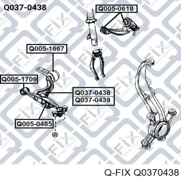 Q037-0438 Q-fix barra oscilante, suspensión de ruedas delantera, inferior izquierda