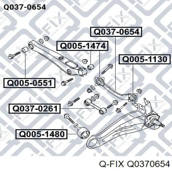 Barra transversal de la suspensión trasera Q0370654 Q-fix