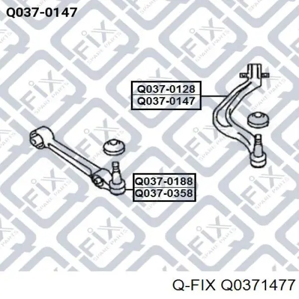 Q037-1477 Q-fix barra oscilante, suspensión de ruedas delantera, inferior izquierda