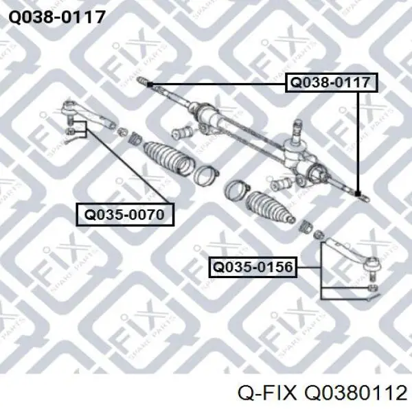 Q038-0112 Q-fix cremallera de dirección