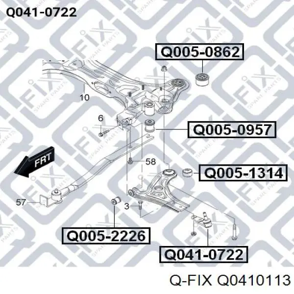 Q0410113 Q-fix rótula de suspensión inferior