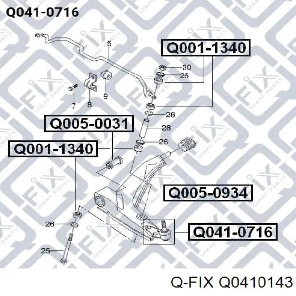 Q0410143 Q-fix rótula de suspensión inferior