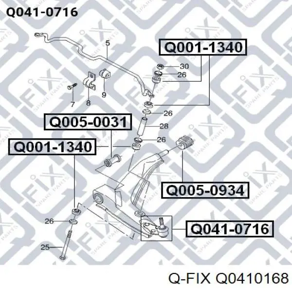 Rótula inferior de suspensión Q0410168 Q-fix